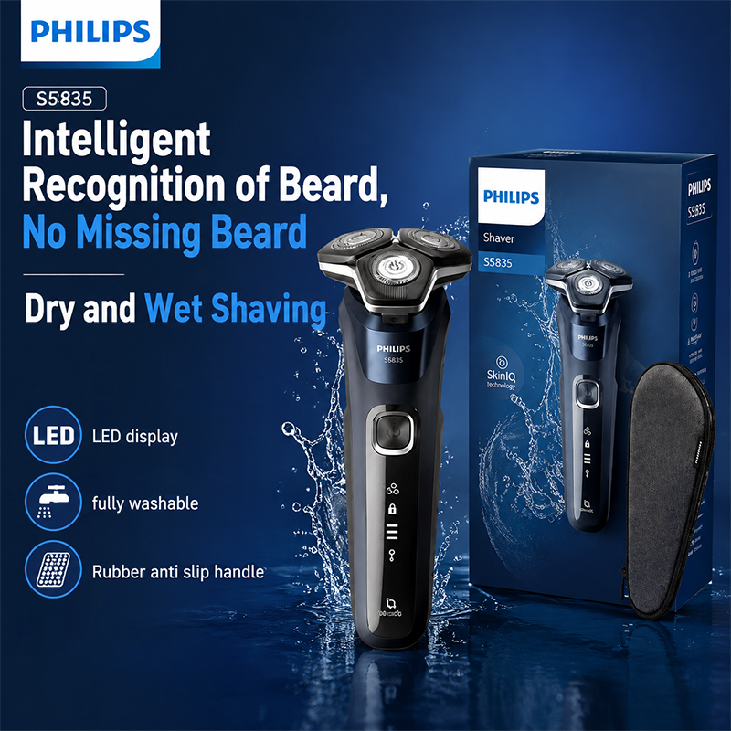 Mens Grooming Kit Case - Afeitadora Eléctrica Philips S5835, Rotatoria, Húmeda